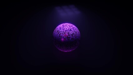 Futuristic globe in darkness 4K UHD 3D illustration