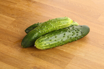 Fersh juicy green cucumbers heap