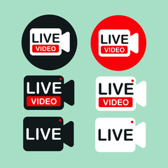 live stream set. vector illustration