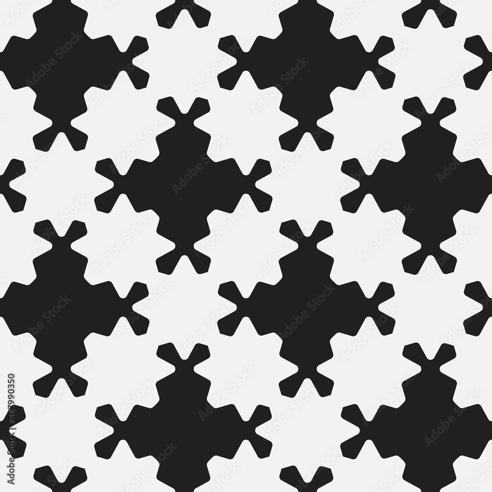 Poster Seamless decor black pattern. Vector simple texture.