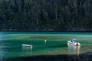Boat on the lake. Watercraft, catboat, ketch, sailboat, schooner, yacht, scull, shallop, shell,...