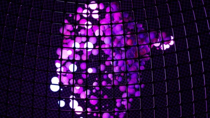 Neon bubbles glowing in darkness 4K UHD 3D illustration