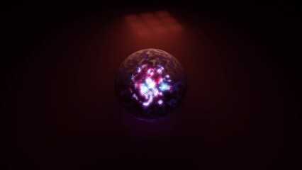 Futuristic sphere glowing in darkness 4K UHD 3D illustration