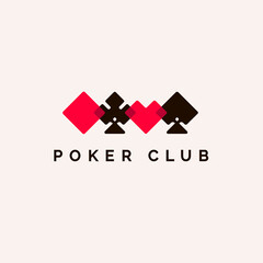 Vector logo design template for poker game.