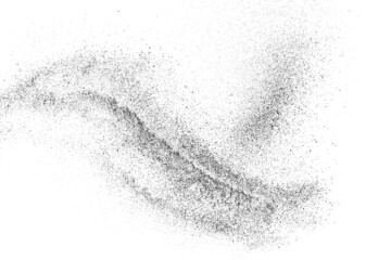 Distressed black texture. Dark grainy texture on white background. Dust overlay textured. Grain noise particles. Rusted white effect. Grunge design elements. Vector illustration, EPS 10.