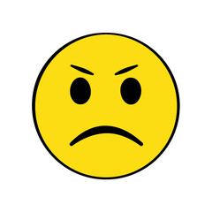 Angry face emoji. Isolated. Vector. Cartoon