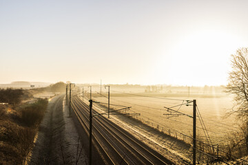 railway in the morning