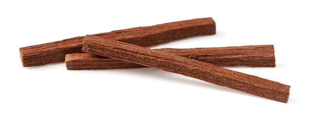 sandalwood sticks isolated on white background