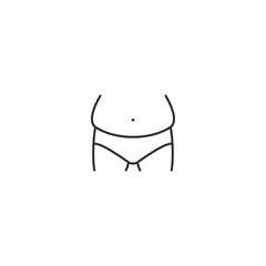 Obese people fat body line icon. Weight human diet overweight