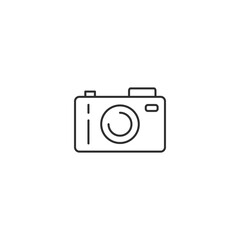 Camera photo video line icon. Movie production vidographer