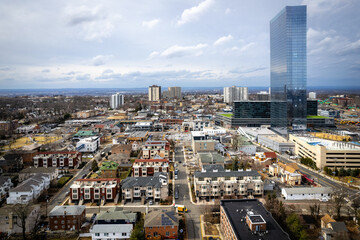 Naklejka premium Aerial Drone of Fort Lee New Jersey 