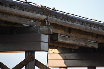 京都観光流れ橋木製橋