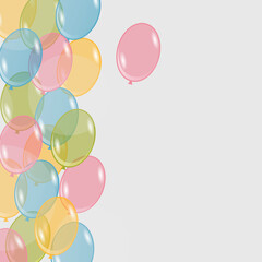 Background with balloons of different colors
