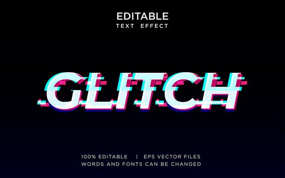 glitch editable text effect