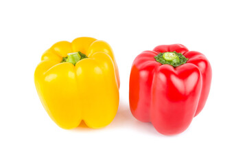 sweet peppers, paprika isolated on white background.