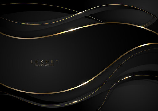 Abstract 3D Elegant Black Wave Curve Shape Background