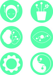 Mobile icon set vector blue