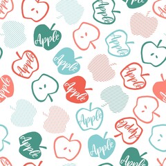 Abstract spring seamless pattern with apples vector silhouette art