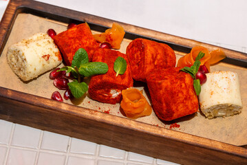 Sushi roll. Sushi menu. food. View from above