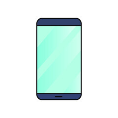 Vector image of smartphone with blue screen