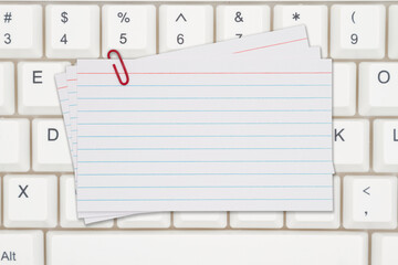 Keyboard with blank index cards