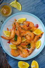 Shrimps marinated in oil with spices