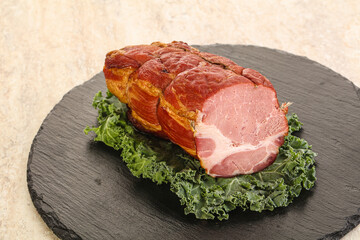 Delicous pork cured meat isolated
