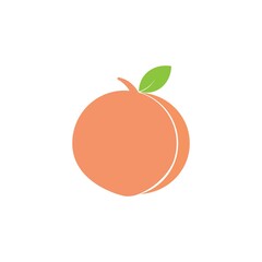 Peach fruit logo vector