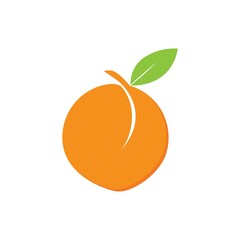 Peach fruit logo vector