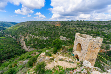 Fototapeta premium Ruins of a guard tower in the Crusader Montfort Castle