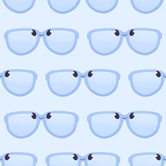cute summer pattern for kids - kids sunglasses on light blue background
