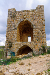 Fototapeta na wymiar Ruins of a guard tower in the Crusader Montfort Castle
