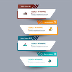 Four steps Infographics banner design template.