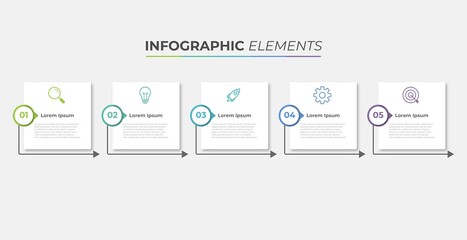 Vector infographic design template with 5 options or steps