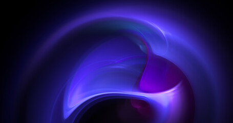 Abstract colorful glowing blue and purple fractal shapes. Digital fractal art. 3d rendering.