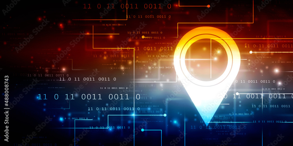 Aufkleber 2d rendering red map pointer