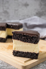 Chocolate cake with cream cheese mouse