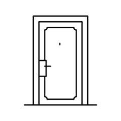 entrance door line icon vector illustration