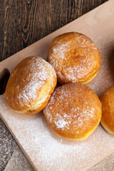 fried in oil Berlin donuts with stuffing