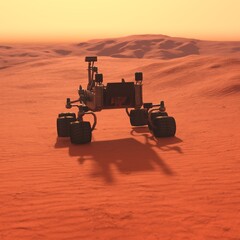 Fototapeta na wymiar 3D-illustration of a rover on a strange planet