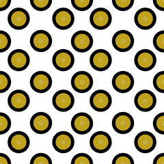 Seamless geometric pattern with multicolored circles on white background Vector