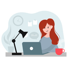 Online education - online school for landing, website, poster, flat illustration