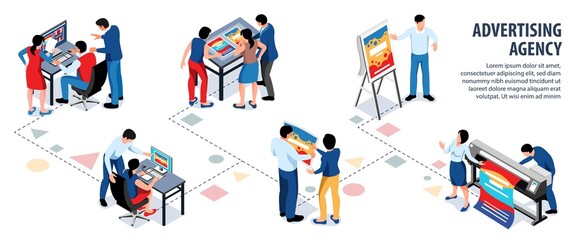 Isometric Advertising Agency Infographics