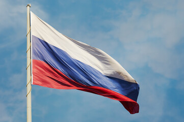 The national flag of the Russian Federation.