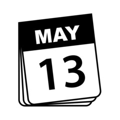 May 13. Calendar Icon. Vector Illustration.