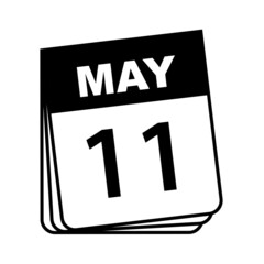 Fototapeta premium May 11. Calendar Icon. Vector Illustration.