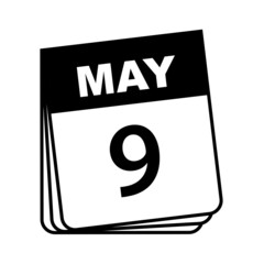 May 9. Calendar Icon. Vector Illustration.