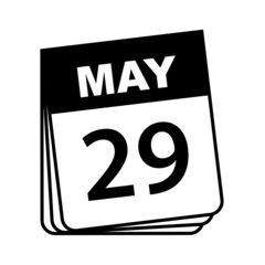 Fototapeta premium May 29. Calendar Icon. Vector Illustration.
