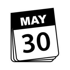 May 30. Calendar Icon. Vector Illustration.
