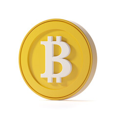 3d render bitcoin crypto currency symbol illustration, isolate